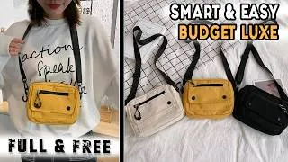 Thumbnail: ONLY RECTANGLES Pattern: Sew a Crossbody Bag 💸 LOW COST DIY BAG from Cloth Making at Home