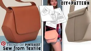 Thumbnail: DIY Crossbody Bag making at home with cloth 💞 Easy sewing projects for beginners +PATTERN