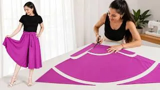 Thumbnail: Very Easy Paperbag Belted Culotte Trousers Cutting and Sewing Tutorial