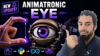 Thumbnail: Build a Gesture-Controlled Animatronic Eye 🔥 with Arduino, Python & MediaPipe