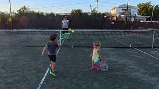 Thumbnail: Toddler Tennis: High quality practice with 3 yo- serving and playing the point. #toddlers #tennis