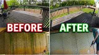 Thumbnail: Insane Transformation I How to Pressure & Power Wash Wood Deck & Basement Stone Wall I DIY