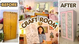 Thumbnail: Craft Room Organise and Setup after SHIFTING | OLD Almirah MAKEOVER | DIYwithKANCHAN