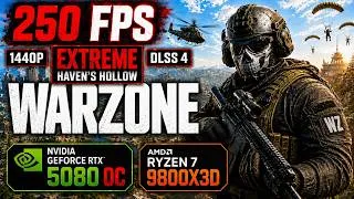 Thumbnail: Warzone RTX 5080 OC, Ryzen 7 9800x3D, 1440p Extreme, DLSS 4, GAMING TEST