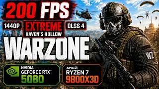 Thumbnail: Warzone RTX 5080, Ryzen 7 9800x3D, 1440p Extreme, DLSS 4