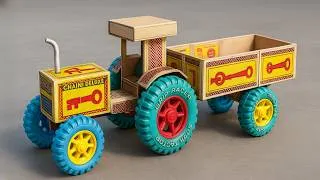 Thumbnail: How To Make Tractor & Trolley At Home | DIY Mini Tractor Trolley 🚜 Matchbox Toy Project