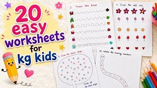 Thumbnail: 20 easy worksheets for KG kids❤️😍@dlittlejoys 