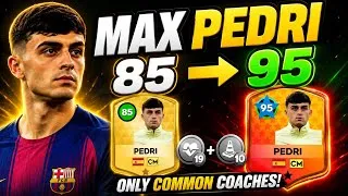 Thumbnail: I MAXED 95 PEDRI Using ONLY Common Coaches in DLS 26! 🤯