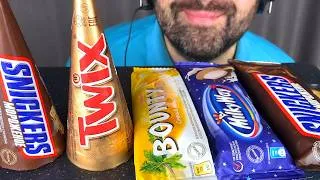 Thumbnail: ASMR ICE CREAM SNICKERS, TWIX, BOUNTY & MILKY WAY MUKBANG (EATING SOUNDS) EATING SHOW