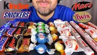 Thumbnail: ASMR CHOCOLATE CANDY KINDER, SNICKERS, MARS, TWIX, MILKY WAY + FERRERO RAFFAELLO MUKBANG (EATING)