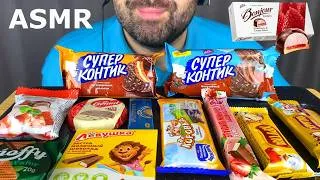 Thumbnail: ASMR CHOCOLATE PARTY 초콜릿 리얼사운드 먹방 MUKBNAG (CHOCOLATE BARS, BISCUITS, WAFERS, SOUFFLE) EATING SOUNDS