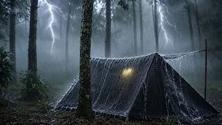 Thumbnail: SOLO OVERNIGHT CAMPING IN THE RAIN⛈️CAMPING DURING IN HEAVY RAIN WITH THE CRAZIEST THUNDERSTORM