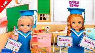 Thumbnail: Elsie and Annie School Graduation -School Plays-School Report Cards -1 Hr School stories for kids