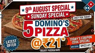 Thumbnail: 6 DOMINOS PIZZA in ₹36 मे😋|dominos coupon code today|Domino's Pizza offer|dominos pizza offers today