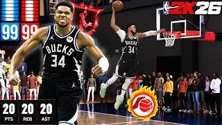 Thumbnail: NBA 2K26 BEST Giannis Antetokounmpo Build🔥MOST DOMINANT 2-Way DEMIGOD Build!
