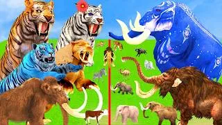 Thumbnail: 10 Mammoth Elephant Cow vs 5 Indian Tigers vs 3 Elephant Attack Tiger wolf Zebra Saved By Mammoth