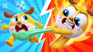 Thumbnail: 🥶 Hot vs Cold Room Challenge! 🔥 | Hot vs Cold Song | DooDoo & Friends Kids Songs