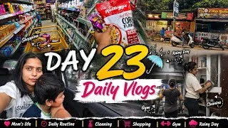 Thumbnail: DAY 23 | Mom’s Busy Day! 🛍️ Cleaning, Shopping, Gym & Rainy Day Vlog 🌧️