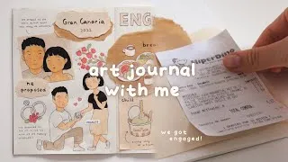Thumbnail: art journal with me 🌺 i got engaged!