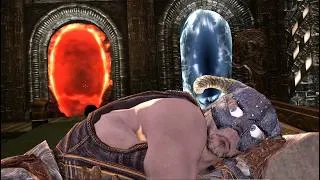 Thumbnail: The Skyrim Bed Challenge, but ALL doors are randomized