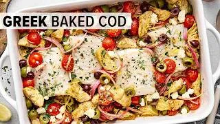 Thumbnail: GREEK BAKED COD | A new way to bake cod with simple, Mediterranean flavor!