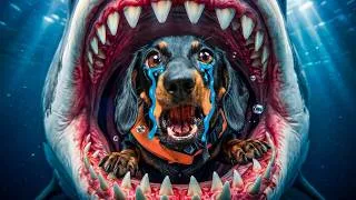 Thumbnail: Dachshund Survives Shark Week (Wait, He's INSIDE a Shark?!)