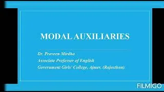 Thumbnail: Modal Auxiliaries (English Grammar) B.A. Part I General English and for all COMPETITIVE EXAMINATIONS