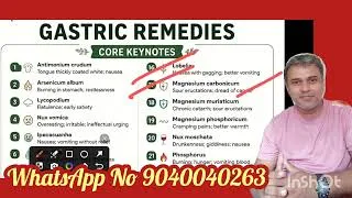 Thumbnail: Best homeopathic medicines for Gastritis and associated problems || Top keynotes 