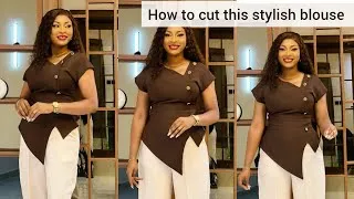 Thumbnail: How to cut a stylish cuttogether asymmetric enlongathed hemline blouse 
