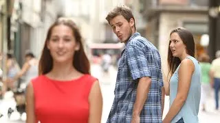 Thumbnail: Full clip of the "Distracted boyfriend" meme