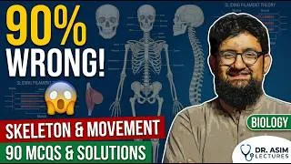 Thumbnail: 90% Students Lose Marks Here! 😱 Skeleton & Movement MCQs Solved | MDCAT Biology