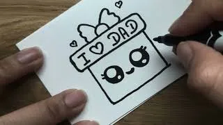 Thumbnail: How to Draw a Cute Gift Box for Dad, Draw cute things
