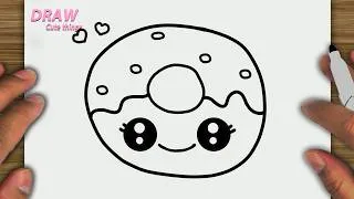 Thumbnail: HOW TO DRAW A CUTE DONUT SIMPLE, STEP BY STEP, DRAW Cute things