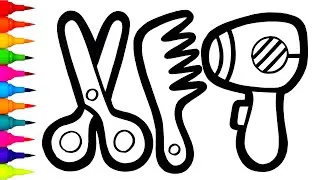 Thumbnail: How to Draw Scissors, Comb & Hair Dryer | Drawing Step-by-Step Tutorial