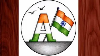 Thumbnail: Easy Independence Day Letter A Drawing with Indian Flag | Simple Pencil Colour Art for Beginners 