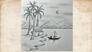 Thumbnail: Landscape drawing idea | pencil drawing art | drawing fantasy 