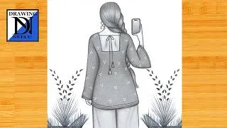 Thumbnail: How to draw a Backside in Short Kurti -Taking Selfie || Pencil sketch for beginner || Girl drawing