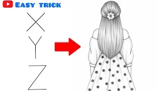 Thumbnail: How to draw a girl backside drawing with beautiful hairstyle | girl with beautiful hairstyle drawing