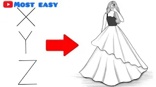 Thumbnail: How to draw girl taking selfie | girl taking selfie drawing tutorial | girl beautiful dress drawing