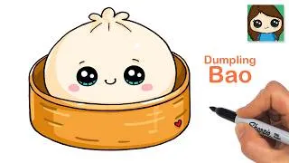 Thumbnail: How to Draw a Steamed Bao Dumpling Dim Sum 🥟 Cute Food Art