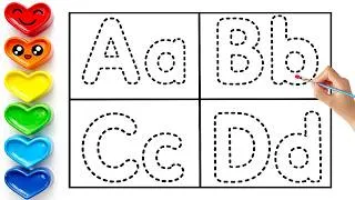 Thumbnail: ABCD, Easy Step by Step Draw and Paint Alphabet A to Z, Coloring Page