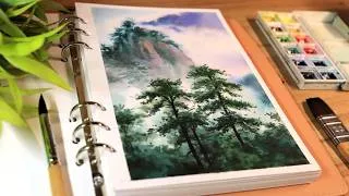 Thumbnail: Watercolor Painting Landscape How to paint a stunning Misty Mountain Trees