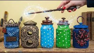 Thumbnail: 4 Unique Glass Jar Crafts (Mixed Media, Faux Denim & Distressed) 🎨🖌️