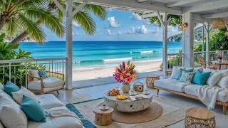 Thumbnail: Sunrise Coffee Haven by a Tropical Shore | Gentle Jazz & Ocean Sounds for Calm Mornings ☕