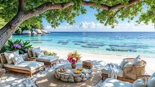 Thumbnail: 🌊 Hidden Beach Coffee Haven Beneath Ancient Trees | Smooth Jazz & Ocean Waves for Peaceful Mornings