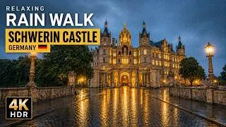 Thumbnail: Relaxing Rain Walk 🌧 Schwerin Castle, Germany | 4K HDR | Natural Rain Sounds & ASMR #rainwalk #asmr