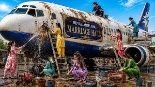 Thumbnail: 7 Village Girls Rebuild a Giant Airplane into a Royal Marriage Hall! ✈️👰