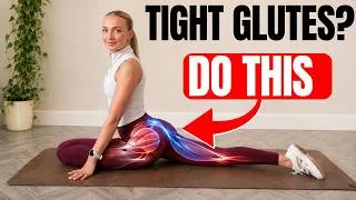 Thumbnail: Glute Stretches to Release Tension – 5 Exercises (10 Min Physio Guide)