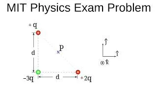 Thumbnail: MIT Physics Problem: Electric Field Due to Three Charges | Field Lines | Electricity & Magnetism