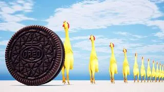 Thumbnail: Domino simulation Huge Oreo collapses with chicken